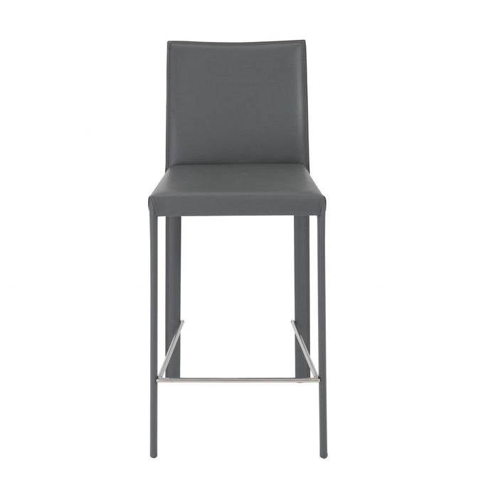 Steel Low Back Counter Height Bar Chairs (Set of 2) - Gray