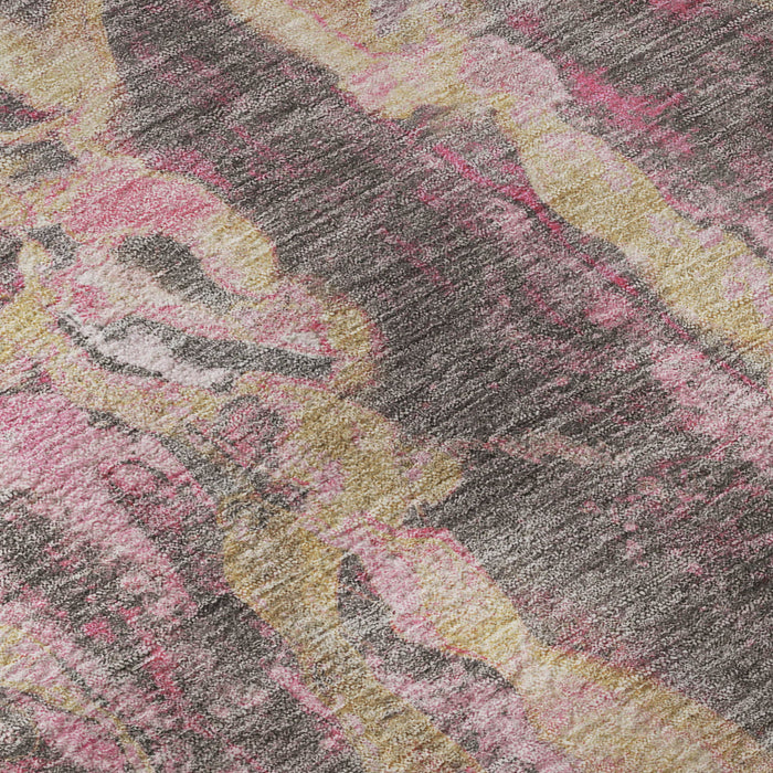 10' X 14' Abstract Washable Area Rug With UV Protection (718496) - Blush / Wheat