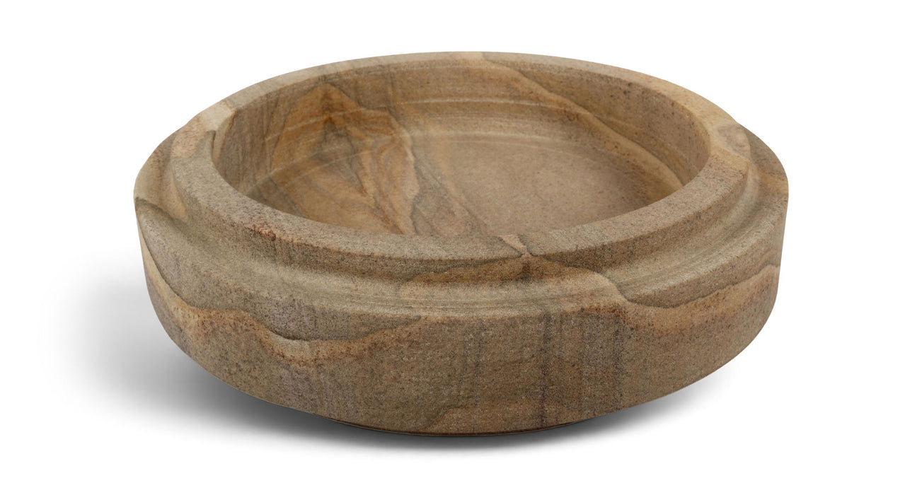 Meridian Furniture Parsons Sandstone Bowl, a stylish ceramic plate with a smooth, rounded design in warm sandstone color.