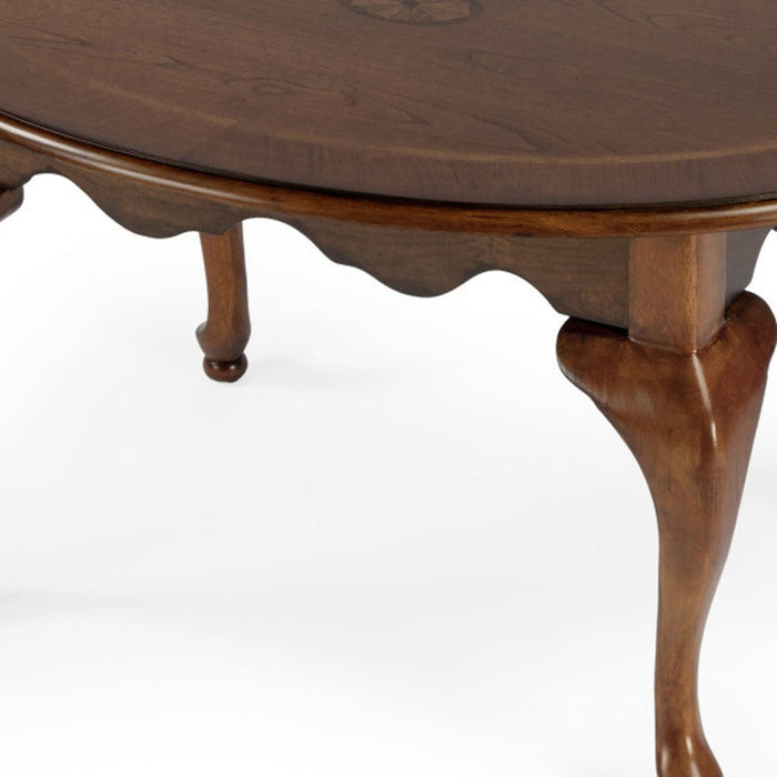 Oval Distressed Coffee Table - Olive Ash