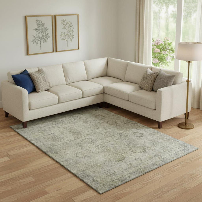 10' X 14' Oriental Washable Area Rug With UV Protection (700793) - Taupe / Beige