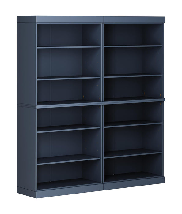 Adjustable Twelve Tier Library Bookcase - French Blue