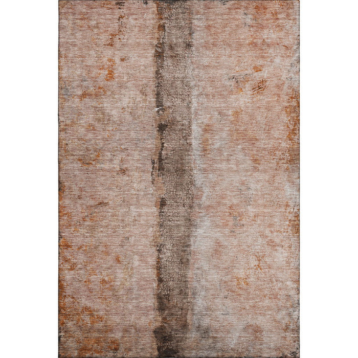 10' X 14' Abstract Washable Area Rug With UV Protection - Chili Red