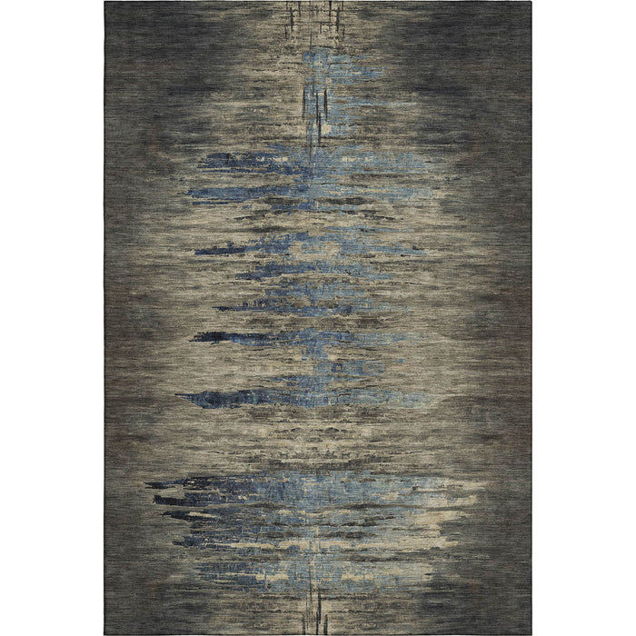 10' X 14' Abstract Washable Area Rug With UV Protection (692817) - Coffee / Navy Blue