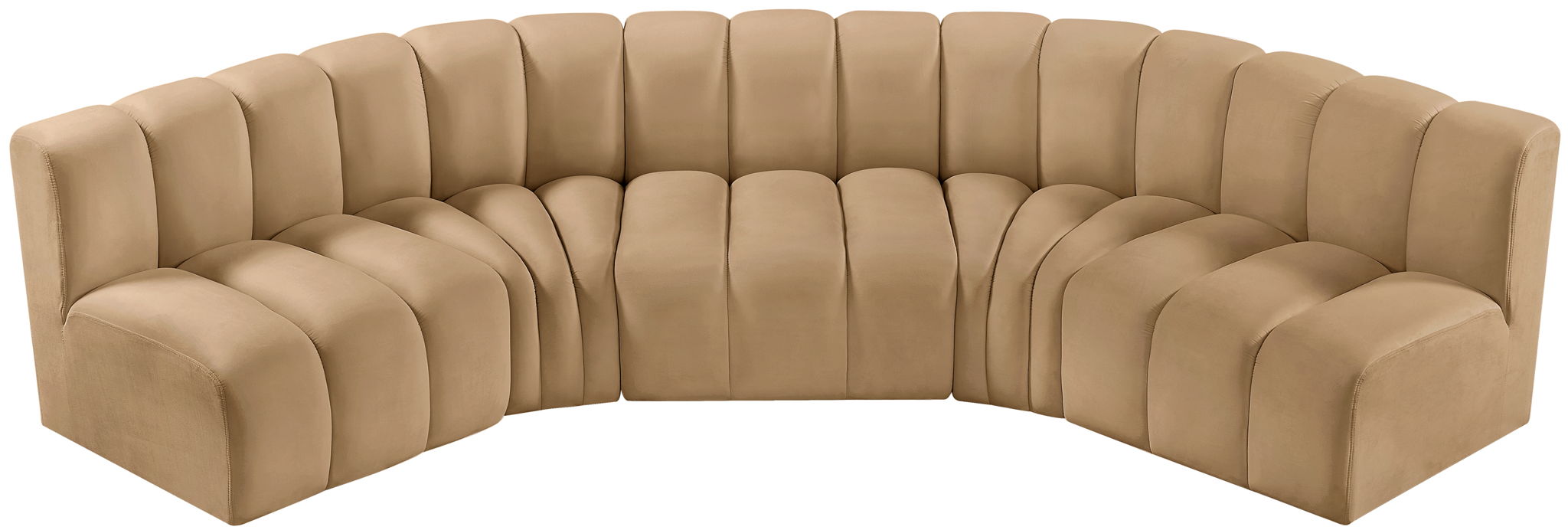 Arc - Velvet 5 Piece U-Shaped Modular Sofa