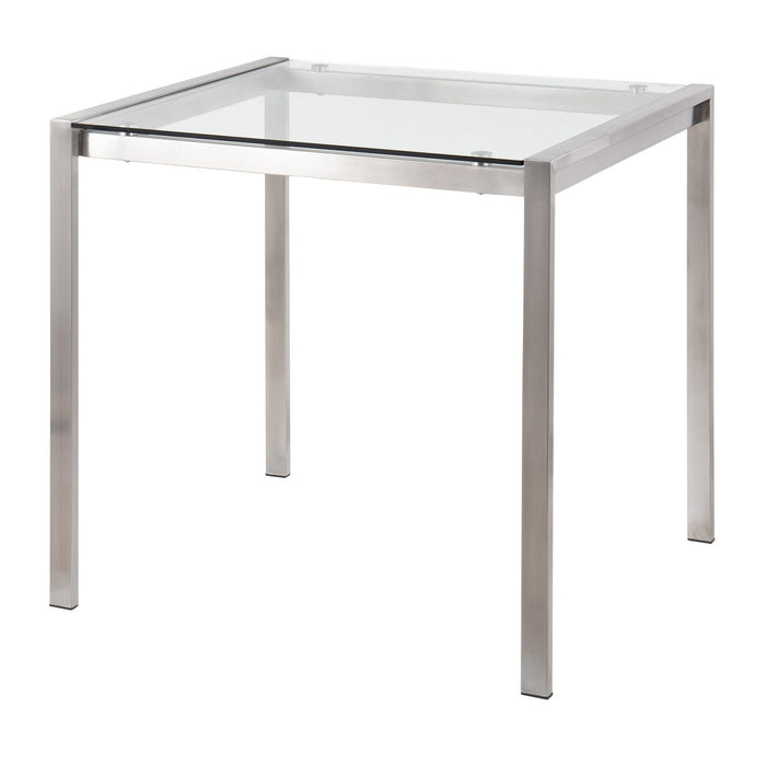 Fuji - Dining Table - Stainless Steel With Clear Glass Top - 29.5"