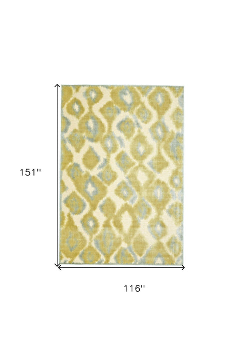 10' x 13' Abstract Power Loom Area Rug - Gold Gray And Tan