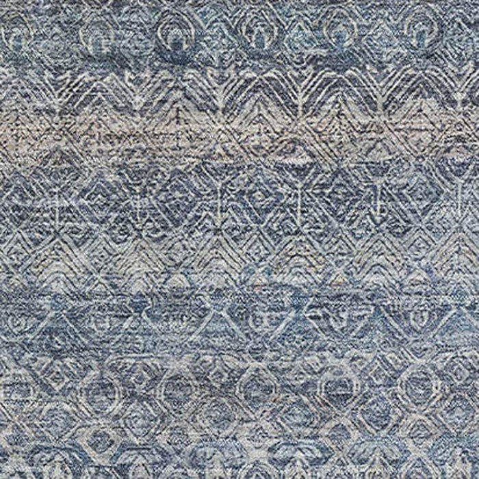 10' X 14' Striped Washable Area Rug With UV Protection (718007) - Blue / Beige