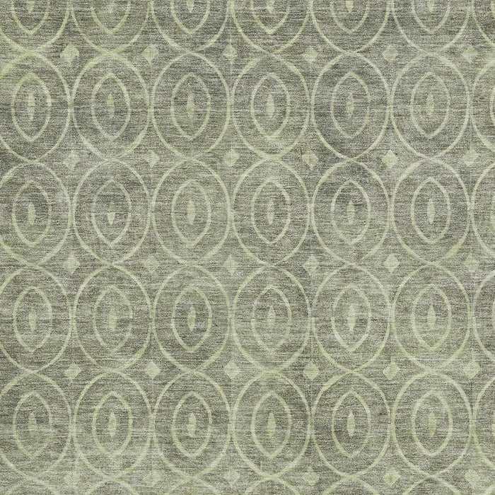 10' X 14' Geometric Washable Area Rug With UV Protection (691860) - Artichoke Green / Ivory