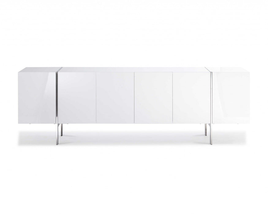 95" Stainless Steel Solid Console Table - White