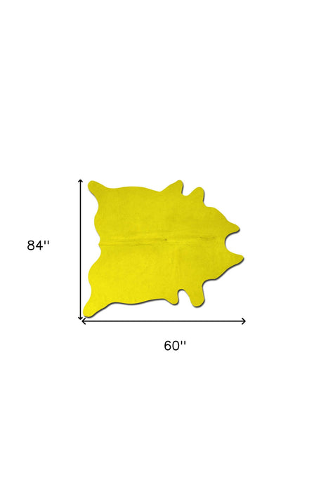 60" x 84" Cowhide Area Rug - Yellow