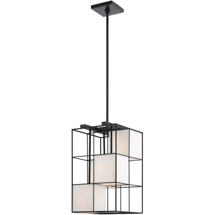 25" Four Light Dimmable Chandelier With Shades - Black