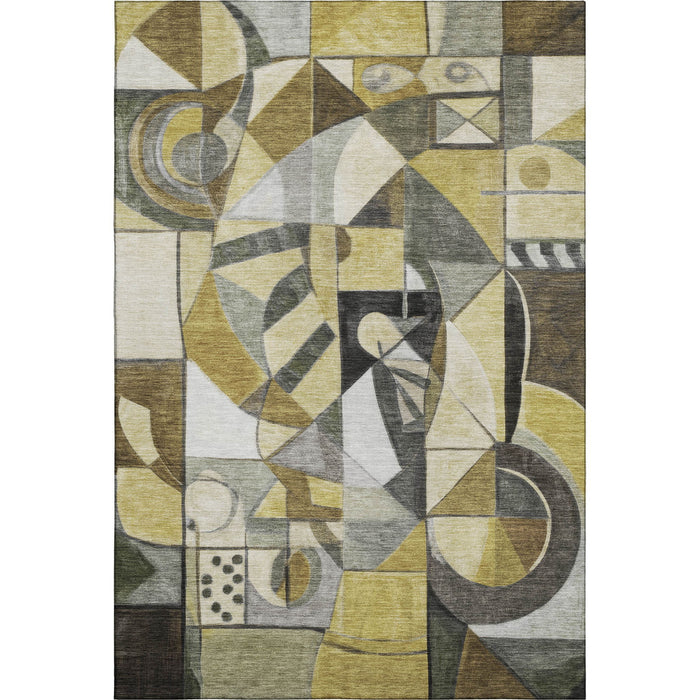 10' X 14' Abstract Washable Area Rug With UV Protection (700391) - Brown / Black / Gray