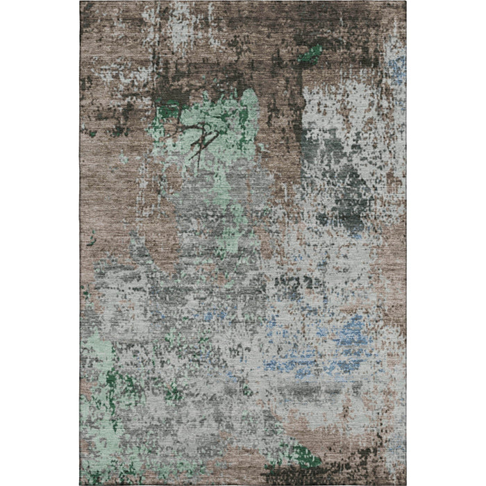 10' X 14' Abstract Washable Area Rug With UV Protection (707833) - Taupe / Brown / Ivory