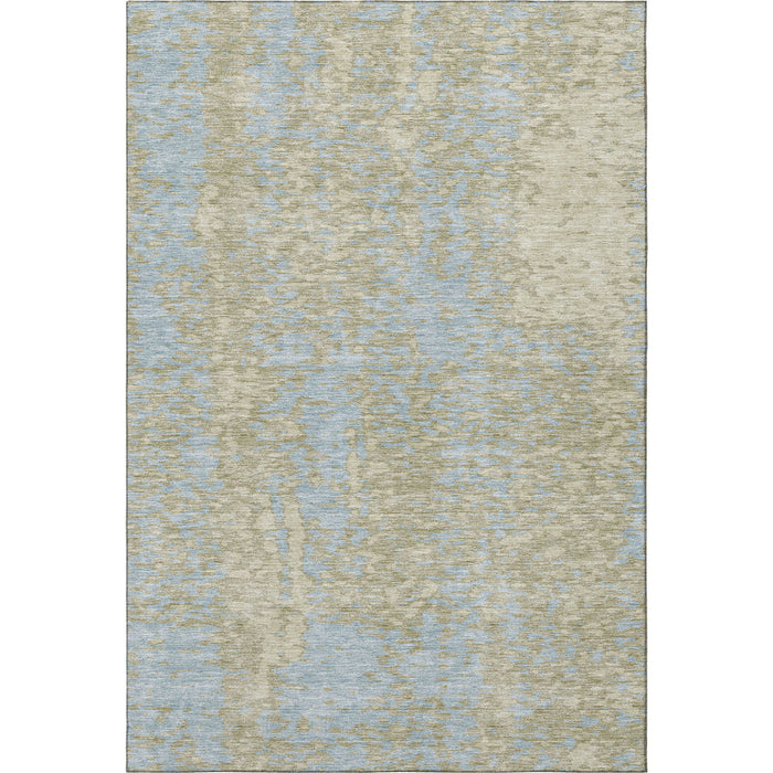 10' X 14' Abstract Washable Area Rug With UV Protection (675414) - Beige / Blue