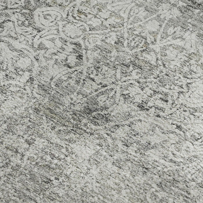 10' X 14' Oriental Washable Area Rug With UV Protection (700601) - Gray / Ivory