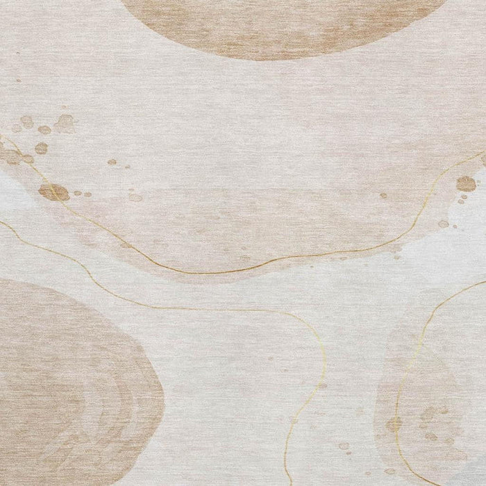 9' X 12' Abstract Washable Area Rug With UV Protection (648459) - Beige / Ivory / Teal