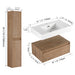 Modern 30-inch Giga wall-mounted bathroom vanity with resin sink and oak finish, featuring two side cabinets for storage.