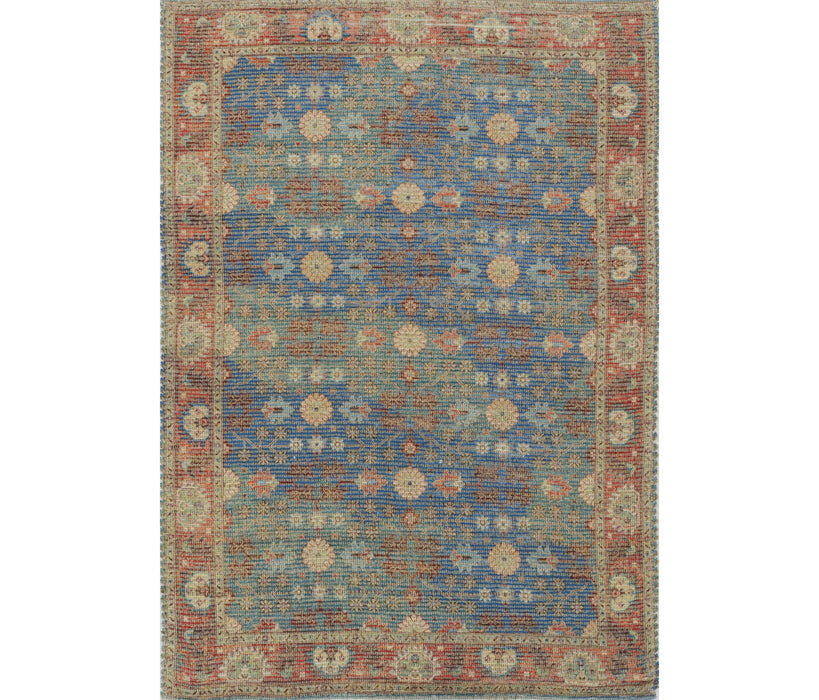 8' x 11' Floral Handmade Area Rug - Blue