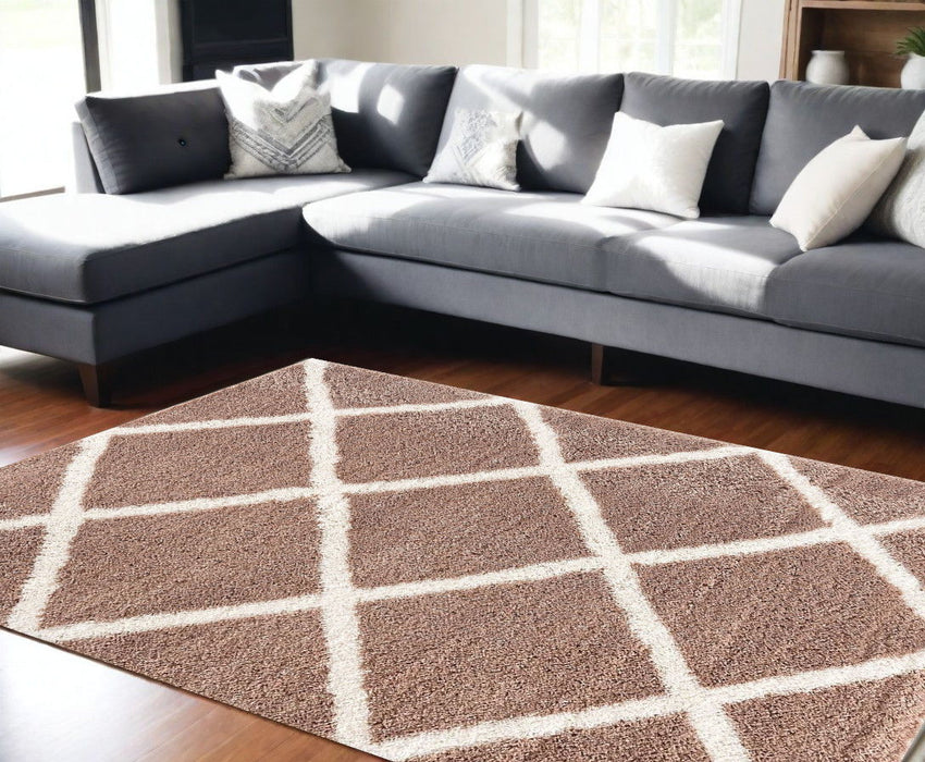 8' x 11' Geometric Area Rug - Beige