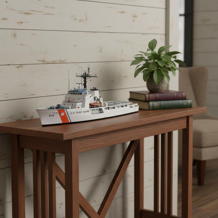 Hand Painted Model Boat (624401) - White