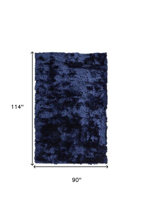 8' x 10' Shag Tufted Handmade Area Rug - Blue And Black