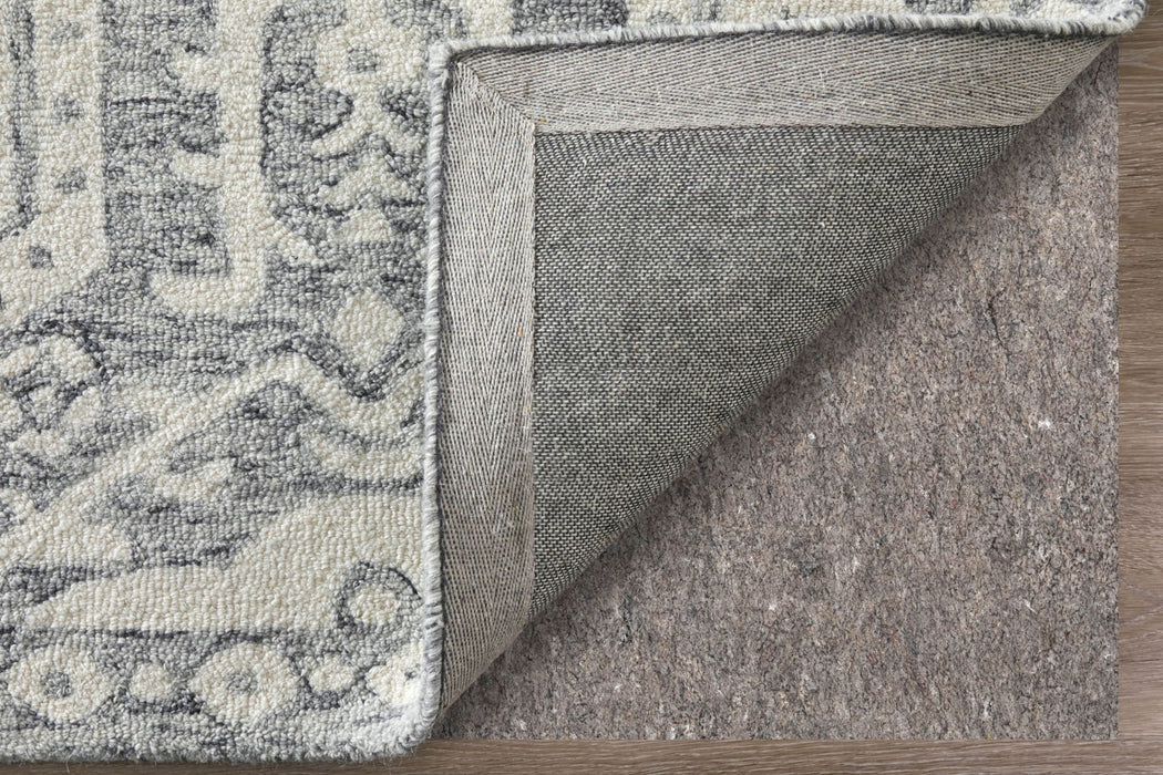 12' X 15' Geometric Hand Tufted Area Rug - Gray And White