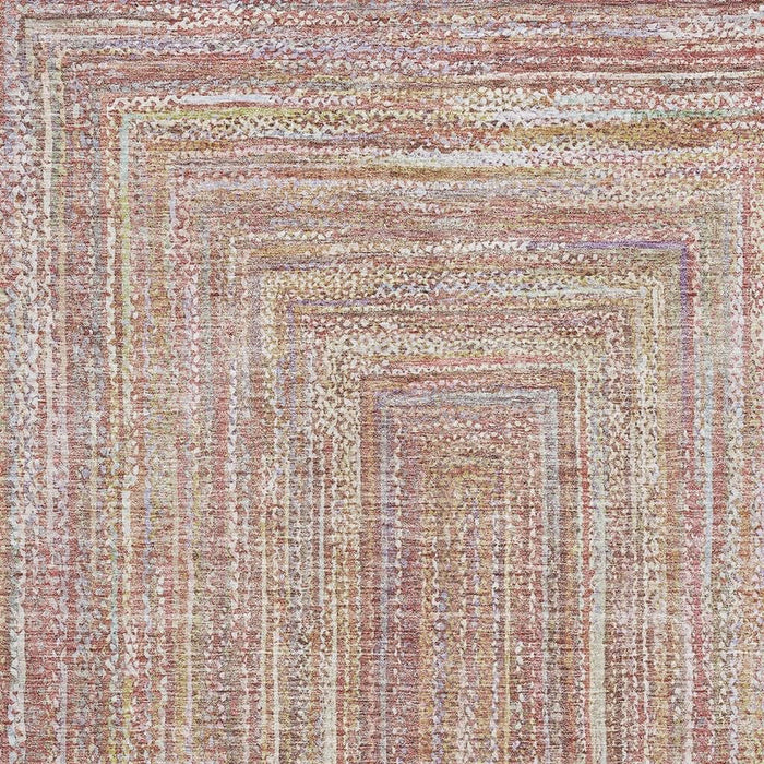 10' X 14' Geometric Washable Area Rug With UV Protection (699286) - Rust / Mauve