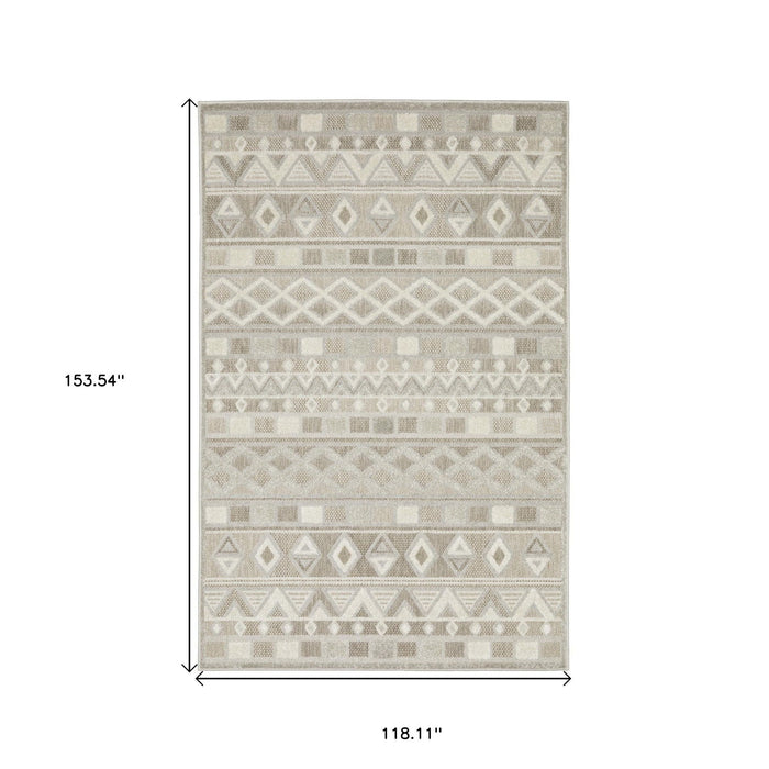 10' X 13' Geometric Area Rug - Beige And Gray