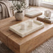 Marble tray by Meridian Furniture with a smooth, polished surface and elegant natural veining, ideal for home decor or serving.