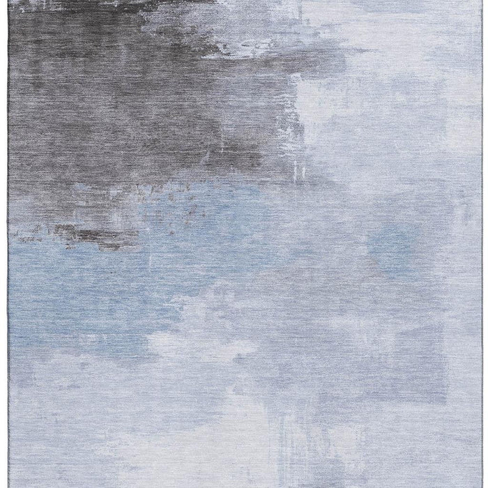 10' X 14' Abstract Washable Area Rug With UV Protection (696698) - Sky Blue / Gray / Silver