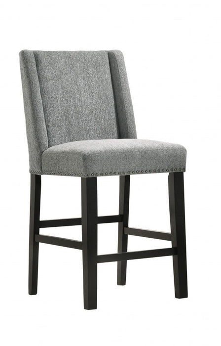 Solid Wood Bar Chairs (Set of 2) - Charcoal And Espresso