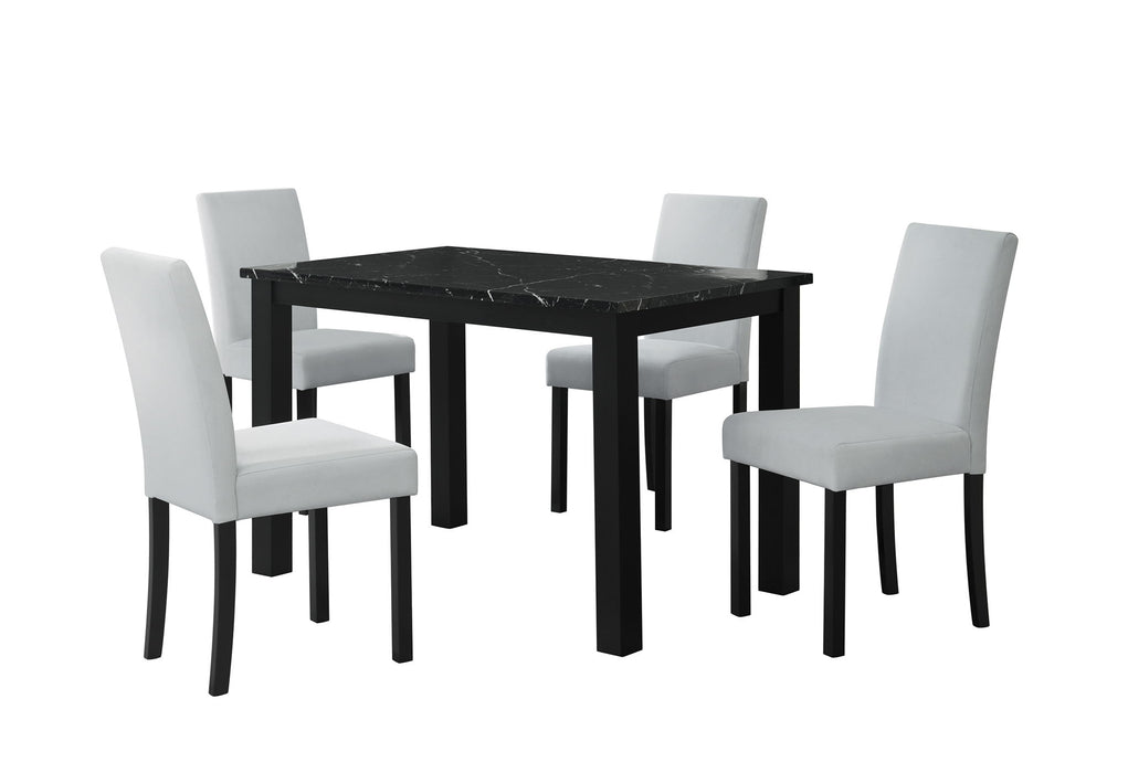 D8032 - 5 Piece Dining Room Set (Dining Table And Dining Chair) - Black / White