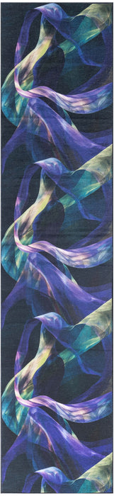 10' Abstract Power Loom Non Skid Runner Rug (572808) - Blue