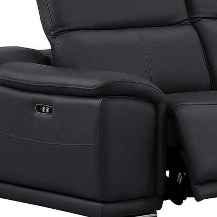 Leather Modular L Shaped Five Piece Corner Sectional - Black