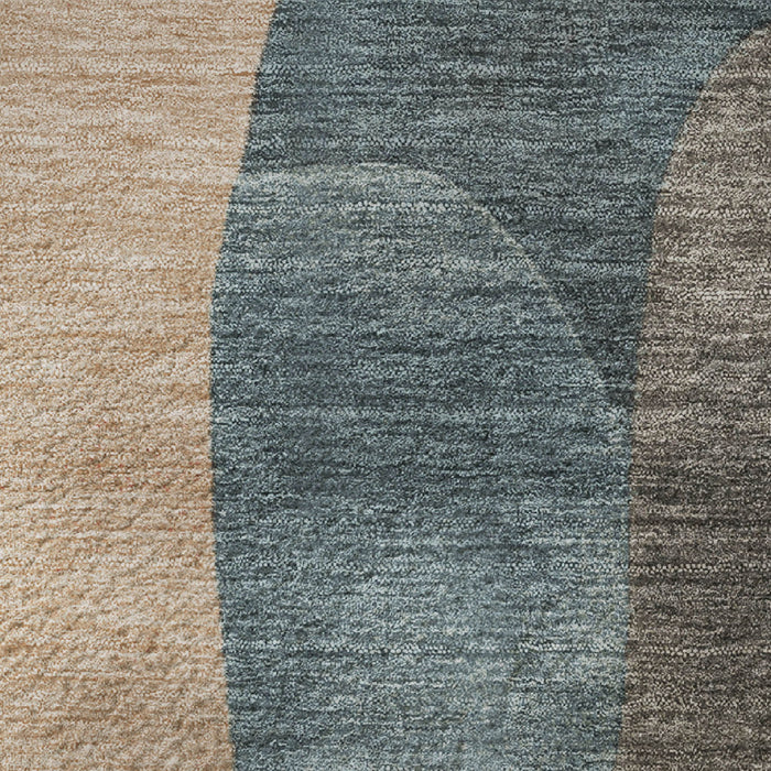 10' X 14' Abstract Washable Area Rug With UV Protection (706283) - Sage / Peach / Rust