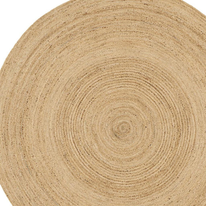 6' Jute Flatweave Handmade Round Rug (545459) - Natural