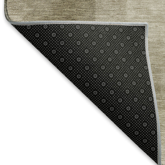 10' X 14' Geometric Washable Area Rug With UV Protection (692493) - Khaki / Ivory