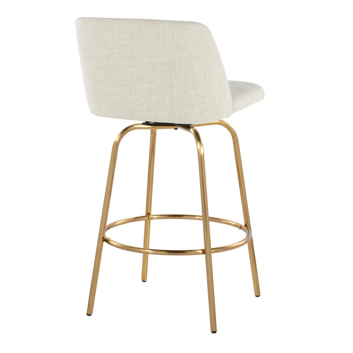 Toriano - 26" Fixed-Height Counter Stool (Set of 2) - Gold Base