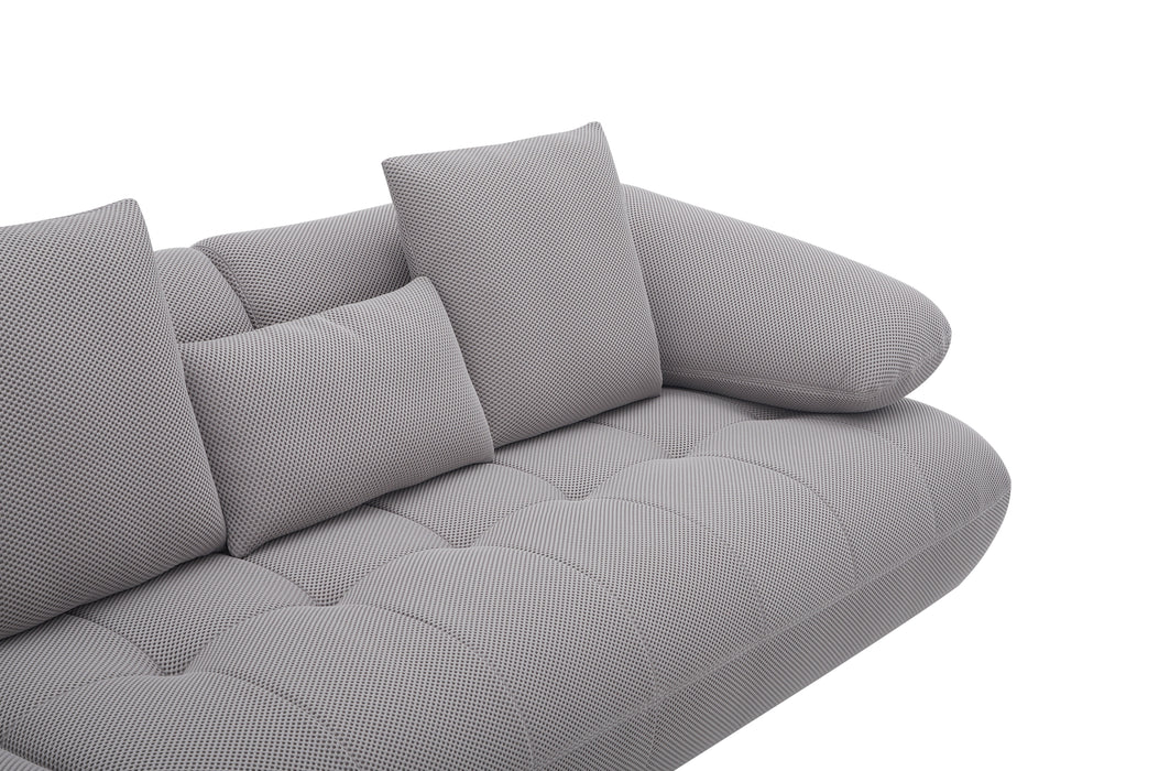J & M Furniture Savannah Fabric Sectional in Grey