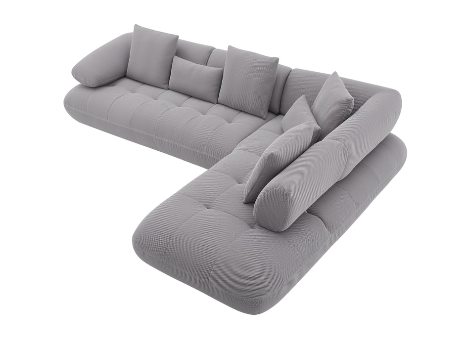 J & M Furniture Savannah Fabric Sectional in Grey