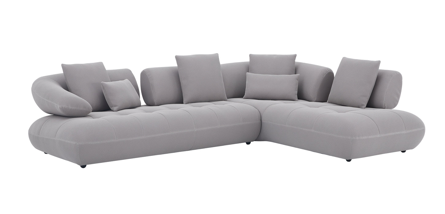 J & M Furniture Savannah Fabric Sectional in Grey
