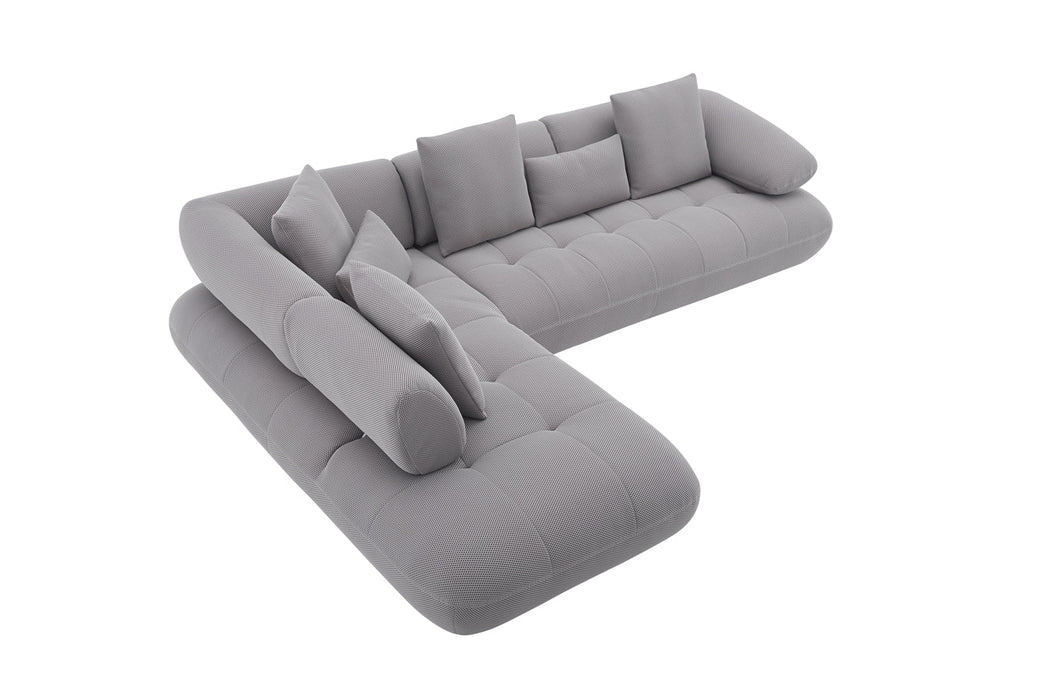 J & M Furniture Savannah Fabric Sectional in Grey