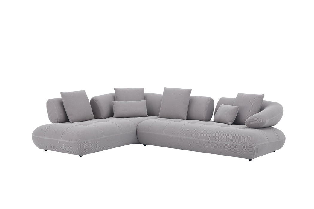J & M Furniture Savannah Fabric Sectional in Grey