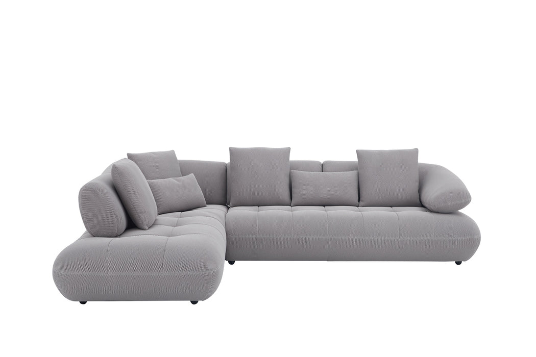 J & M Furniture Savannah Fabric Sectional in Grey