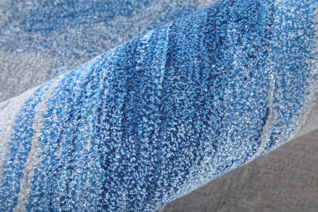 9' X 12' Abstract Hand Tufted Area Rug - Blue And Gray