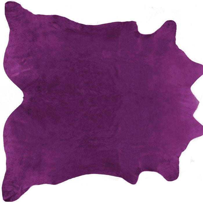 6' x 7' Handmade Area Rug - Plum Cowhide