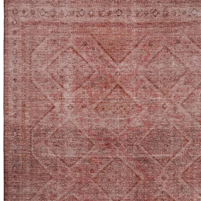 10' X 14' Geometric Washable Area Rug With UV Protection (716761) - Pink / Mauve
