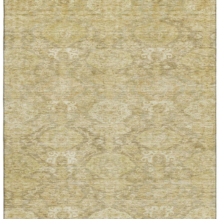 10' X 14' Damask Washable Area Rug With UV Protection (683956) - Wheat / Beige