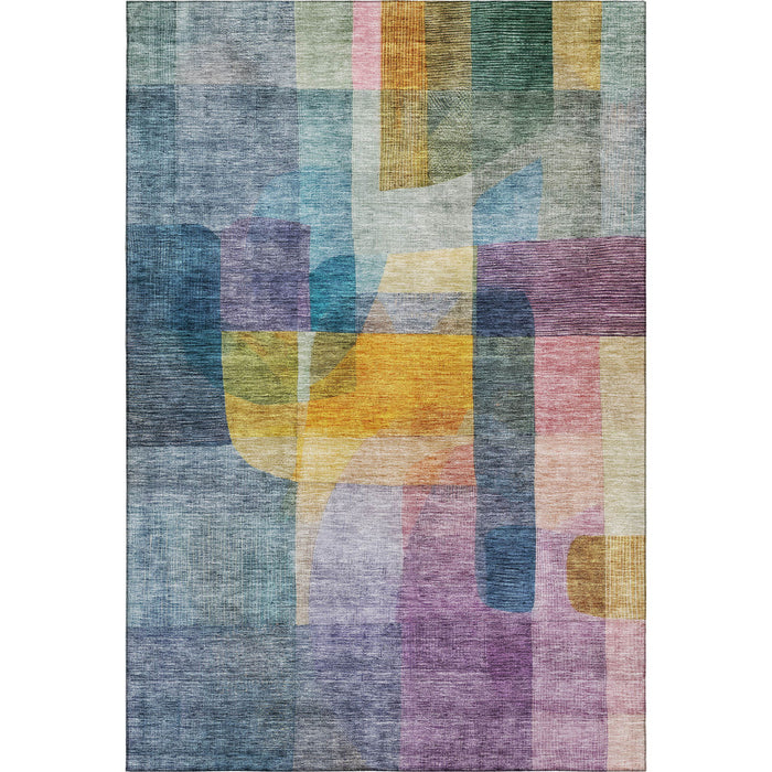 10' X 14' Abstract Washable Area Rug With UV Protection (684672) - Blue / Gold / Purple